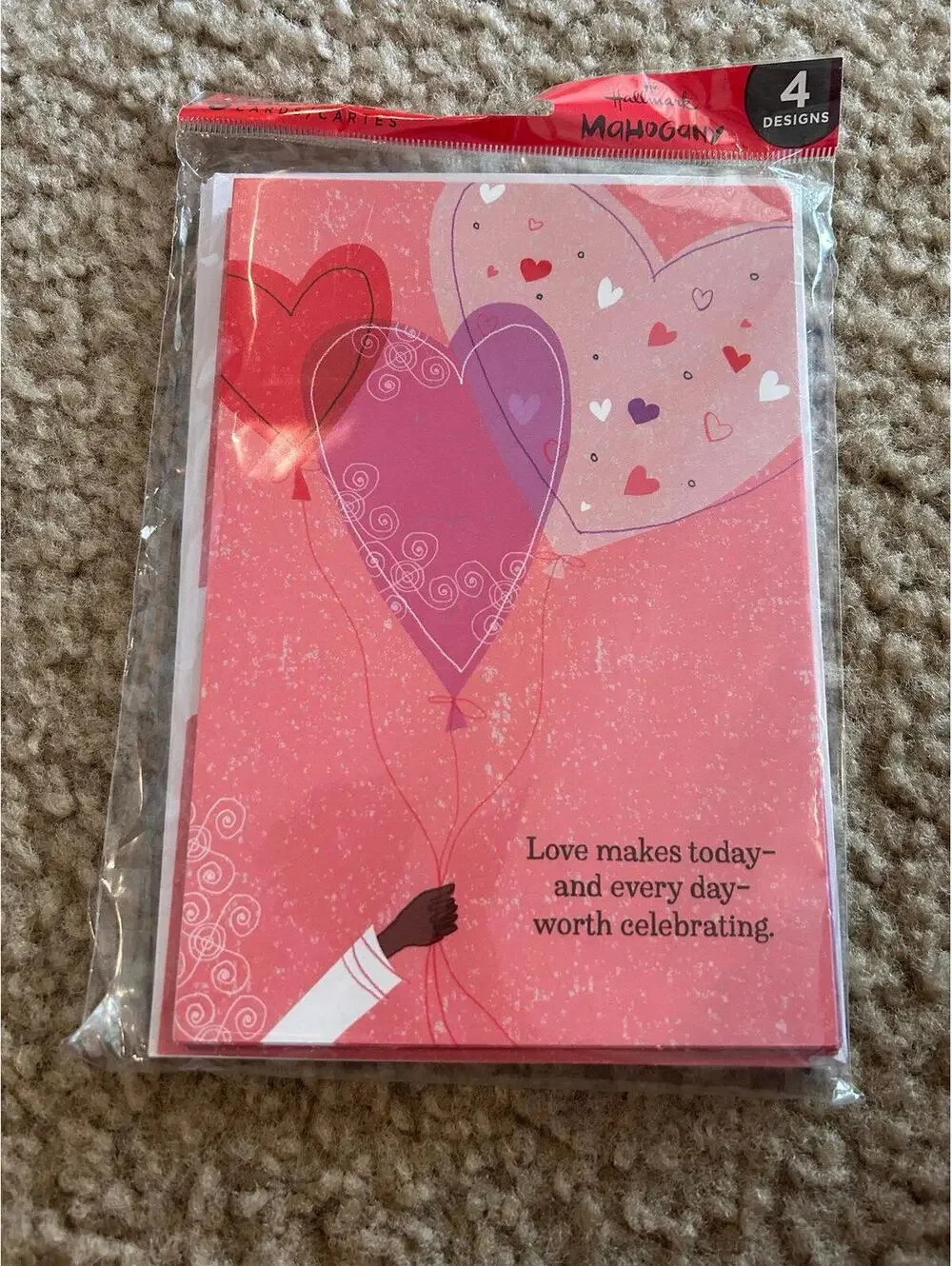 C293 Valentine’s Day love card 4 designs 8 card total